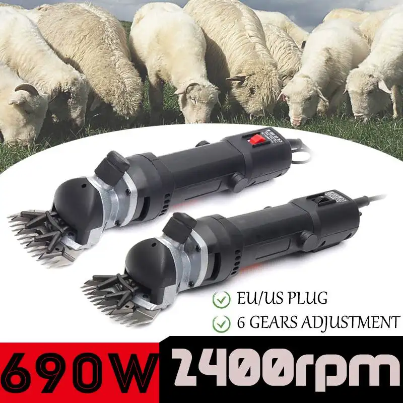 

690W Electric Sheep Shearing Clipper Scissors Shears Cutter Goat Horse Clipper Machine 13 teeth blade 110V-240V 6 Gears Speed