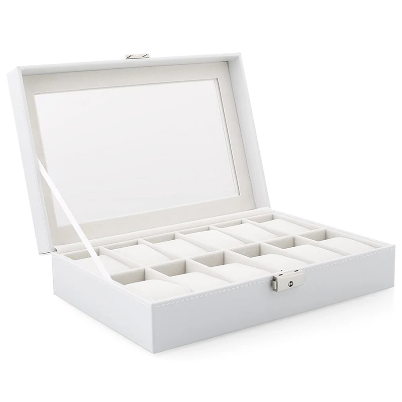 

Watch Display Storage Box Case (White, 12 Grids)
