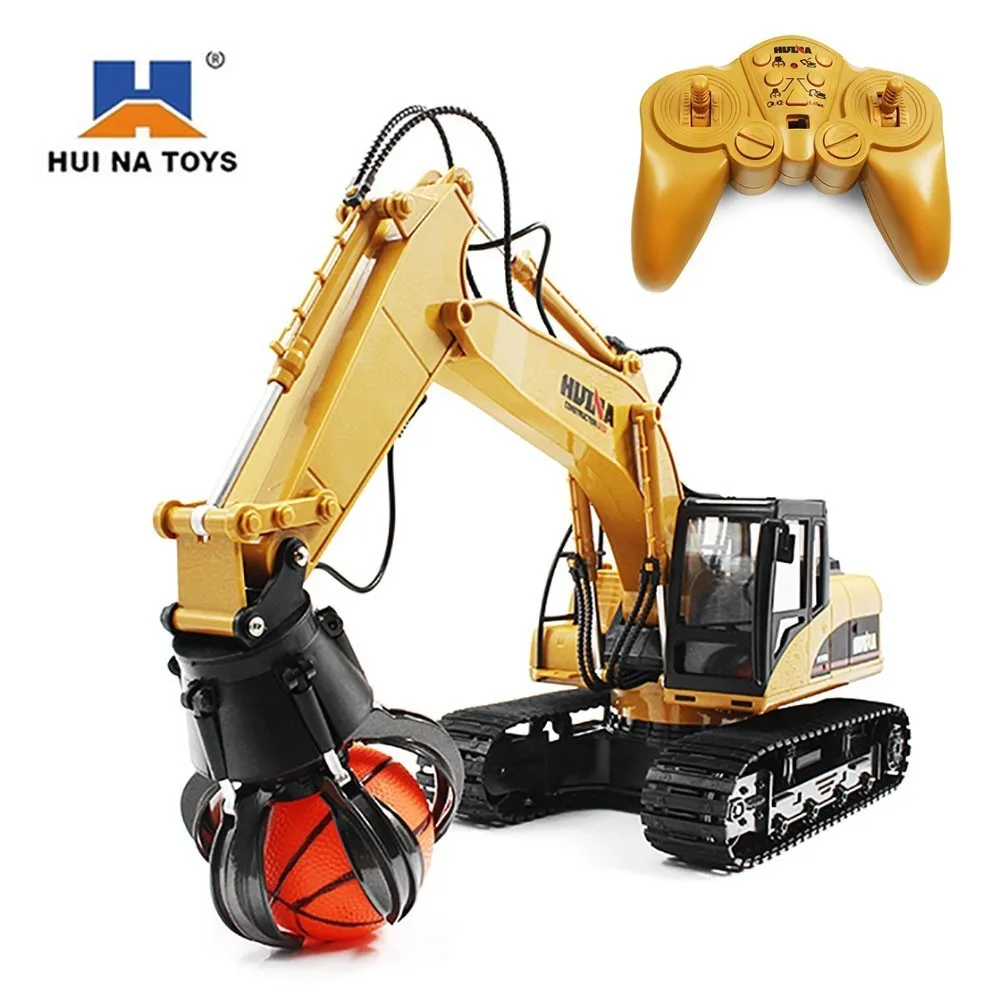 

HUINA TOYS 1571 RC Cars 1:14 2.4GHz 16CH RC Alloy Ball Grabber Engineering Truck 680 Degree Rotation LED Light Car For Kid Gifts