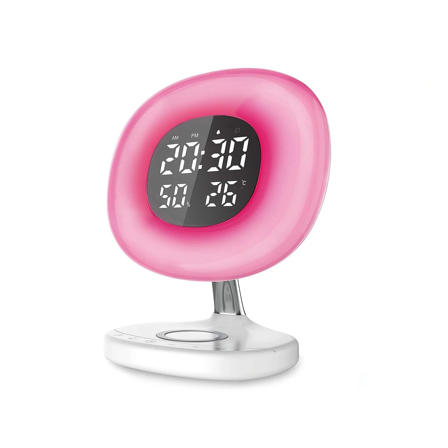 

Sunrise Alarm Clock,Wake Up Light with 8 Alarm Sounds,Wireless Charger,Color Light,Bedside Sunrise Simulator for Bedroom,Bedsi