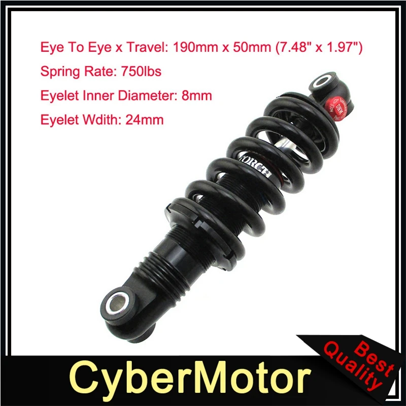 190 x 50mm DNM DV22AR Coil Spring Rear Shock For Mountain Bike Bicycle
