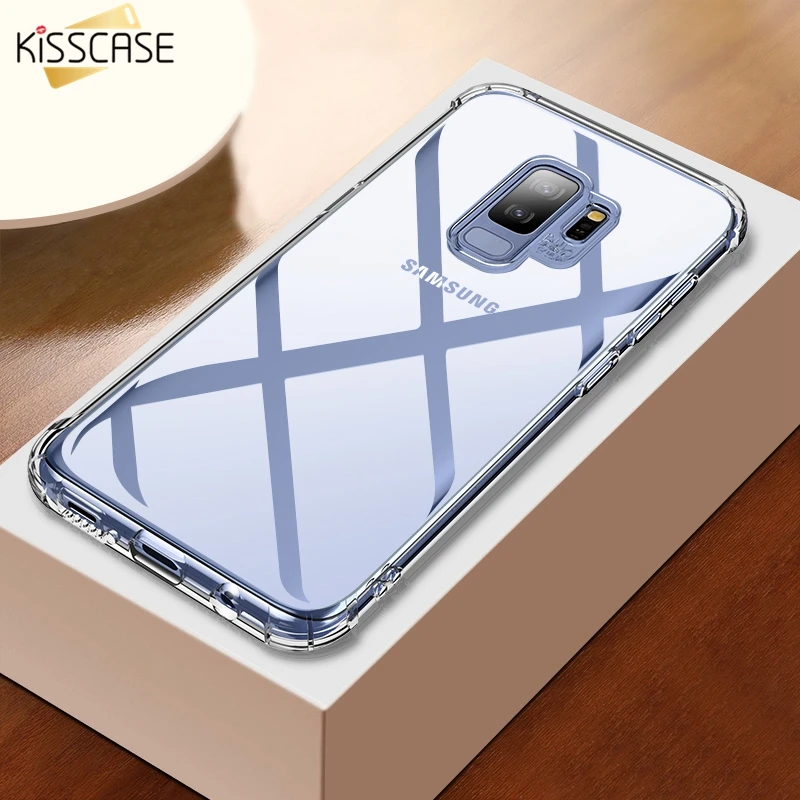 KISSCASE Anti-knock Phone Case For Samsung Galaxy Note 9 8 S9 S8 Plus Air Bag Soft TPU Clear s10 Covers |