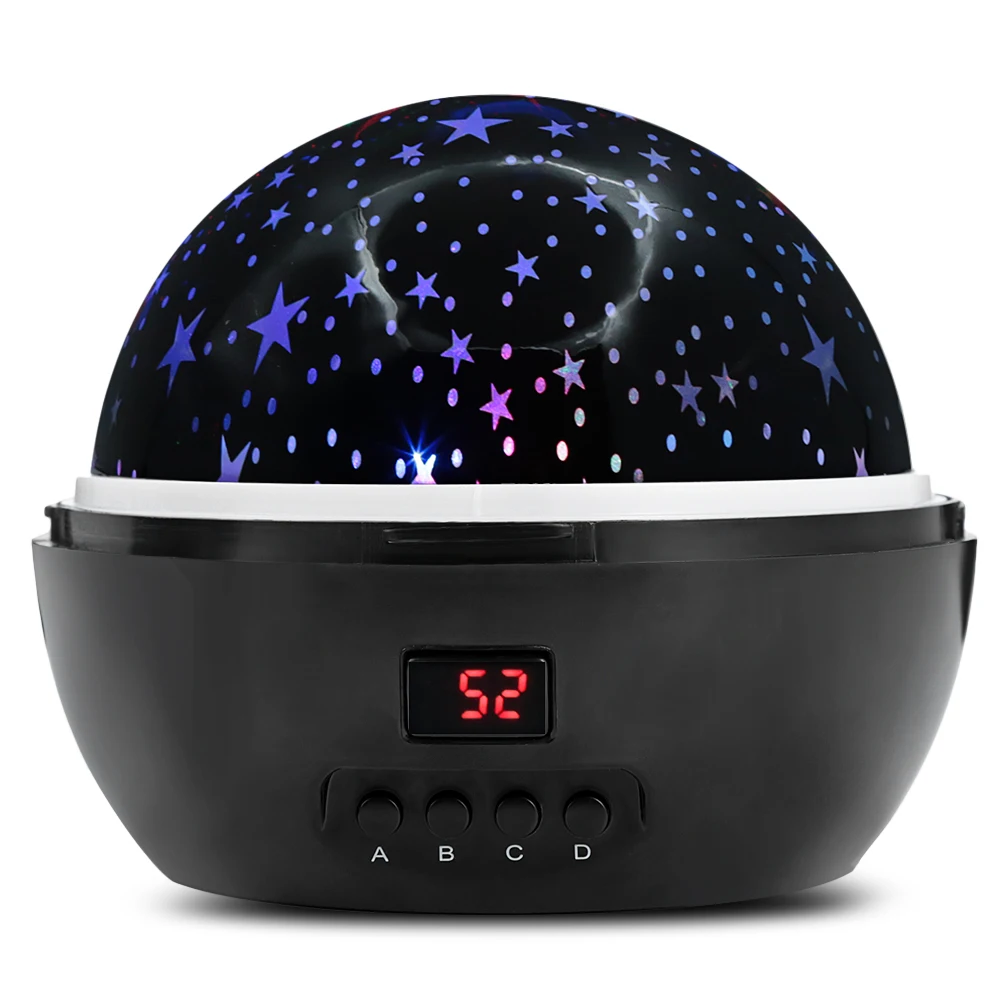 

Timing Control Star Sky Rotating Projection Night Light 360 Degree Dynamic Projected Decorative Lights USB/Battery Powered Lamps