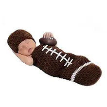 Одежда для новорожденных, реквизит для фотосъемки, вязаная шапка для маленьких мальчиков и девочек, штаны, костюм с рисунком животных, комплект для футбола