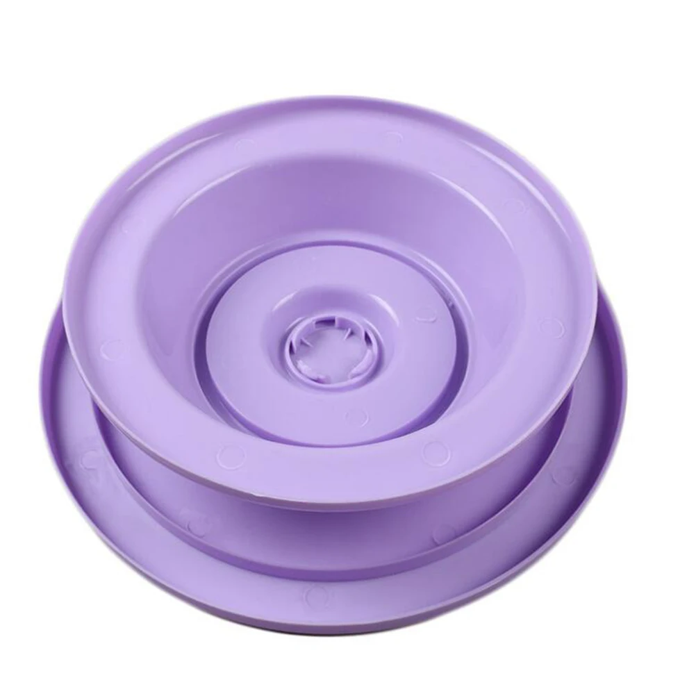 

PP Plastic Cake Stand DIY Cakes Decoration Turntable Manually Rotating Round Shape Cake Turntable Baking Tools (Purple)