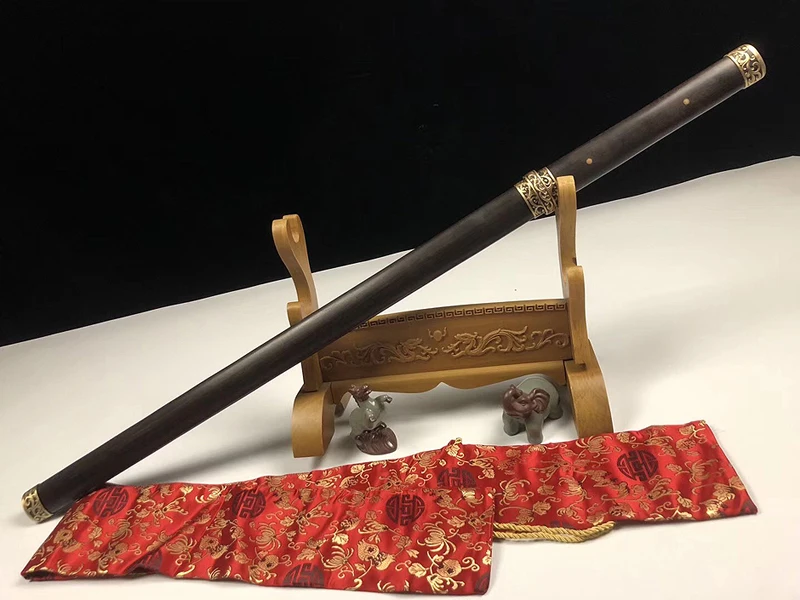 

Fully Hand-made Chinese Han Dynasty Sword Damascus Folded Steel Red Blade Oil Quenched&Hand Polished Collection High clsss sword