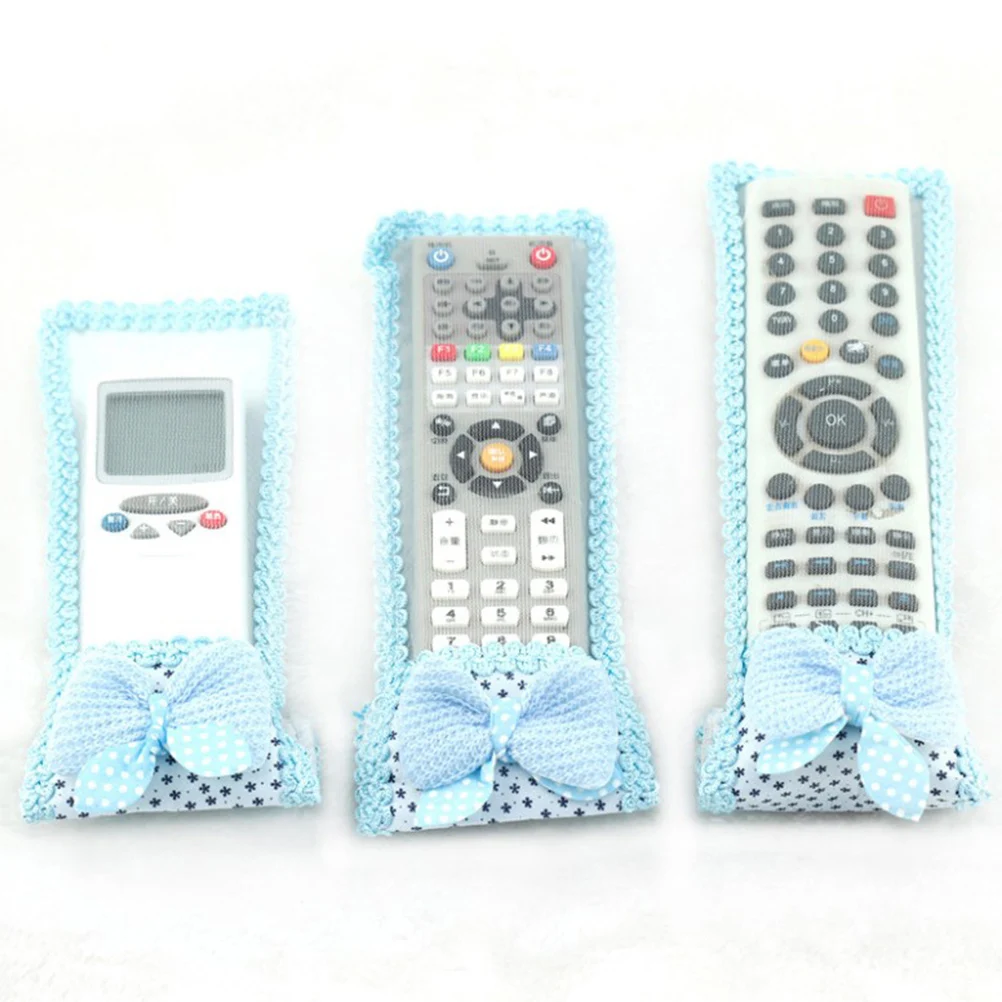 

1PC Bow-Knot Pattern Case For Remote Control Cover Fabric Lace Cover For TV Remote Control Set Large Size Gypsophila Anti Dust