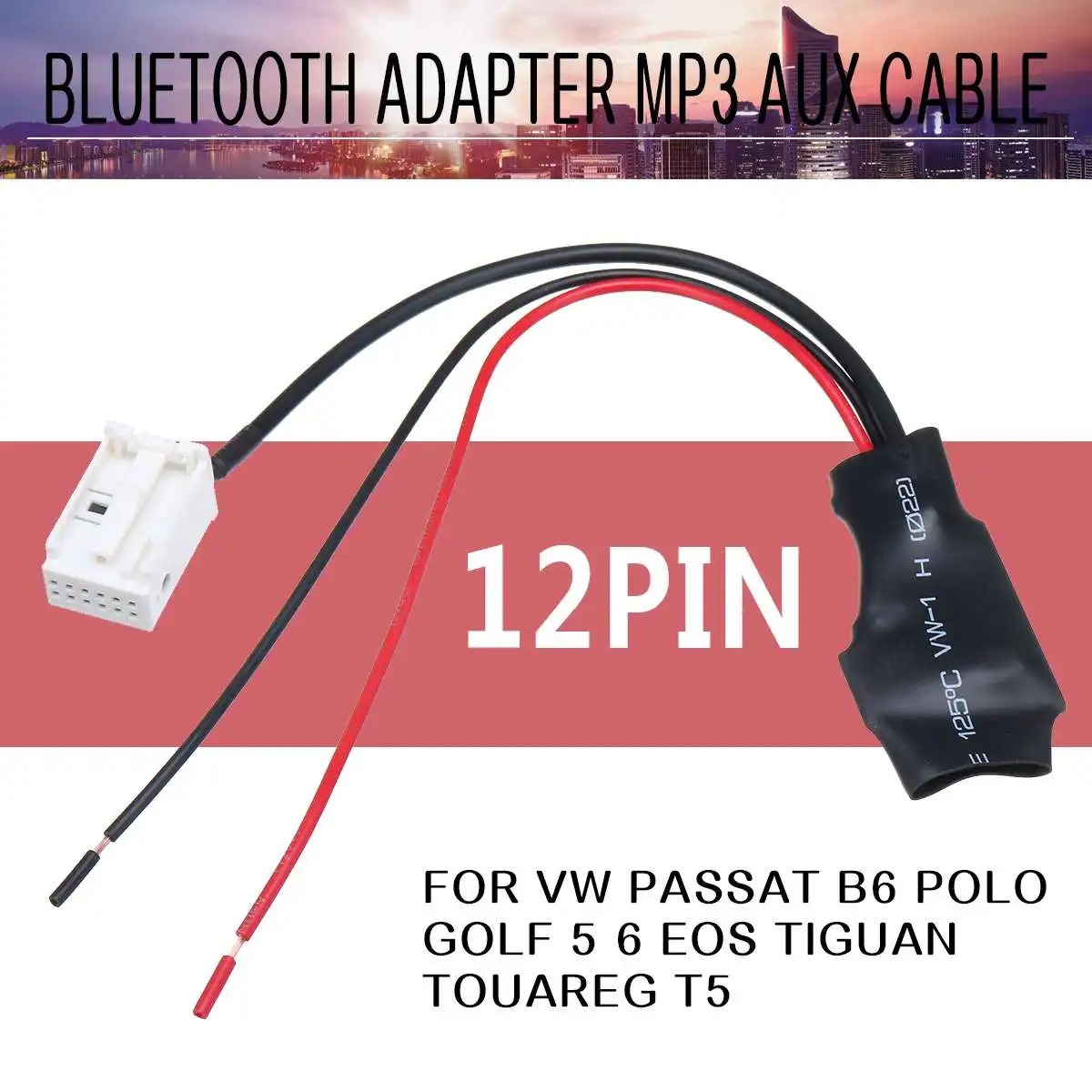 12-контактный bluetooth аудио MP3 адаптер Aux кабель для VW Passat B6 Pol0 Golf 5 6