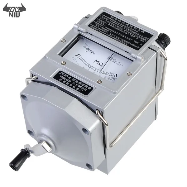 

DANIU 0-1000M Ohm Insulation Megohm Tester Resistance Meter Megger Megohmmeter With Multimeters Probe Lead ZC25-4 1000V