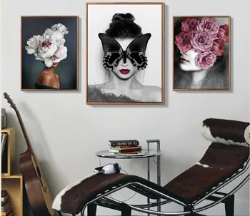 

Nordic Modern Minimalist Character Makeup Art Photography Living Room Decorative Painting Bedroom Restaurant Frameless Drawing
