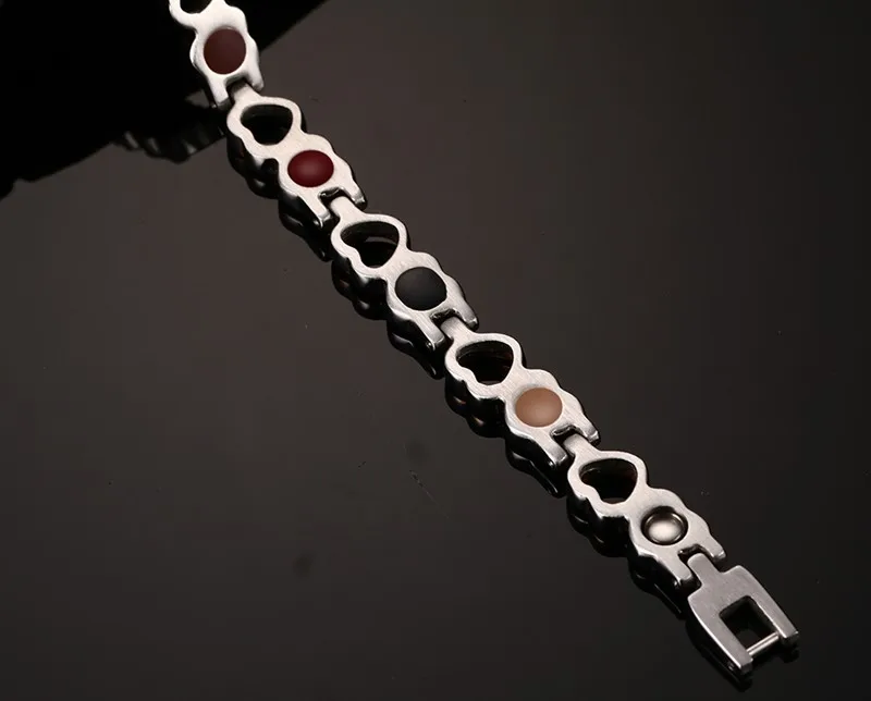 Красивый, здоровый, магнитный браслет для женщин, сердце, любовь, нержавеющая сталь, биоэнергетические элементы, браслет, ручная цепочка, ювелирное изделие