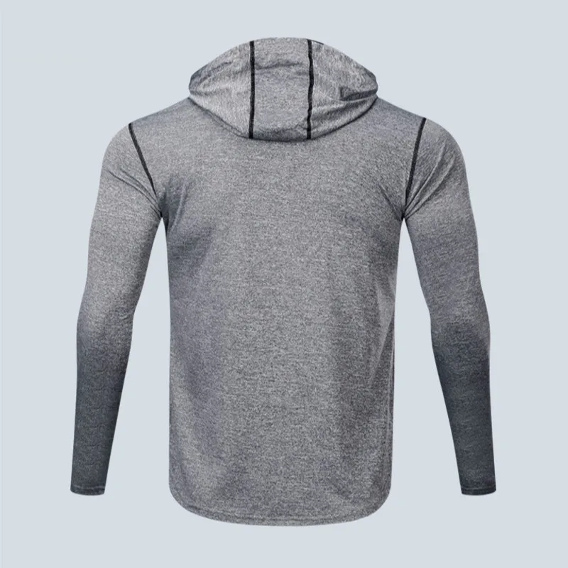 Slim Fit Men's Sports Workout Hooded Crossfit T Shirt Men's Fitness
