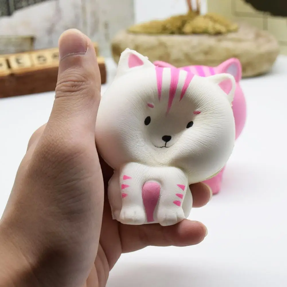 Cartoon Cat Squishy Slow Rising Phone Straps Cute Kitten Soft Squeeze Bread Charms Scented Kids Toy