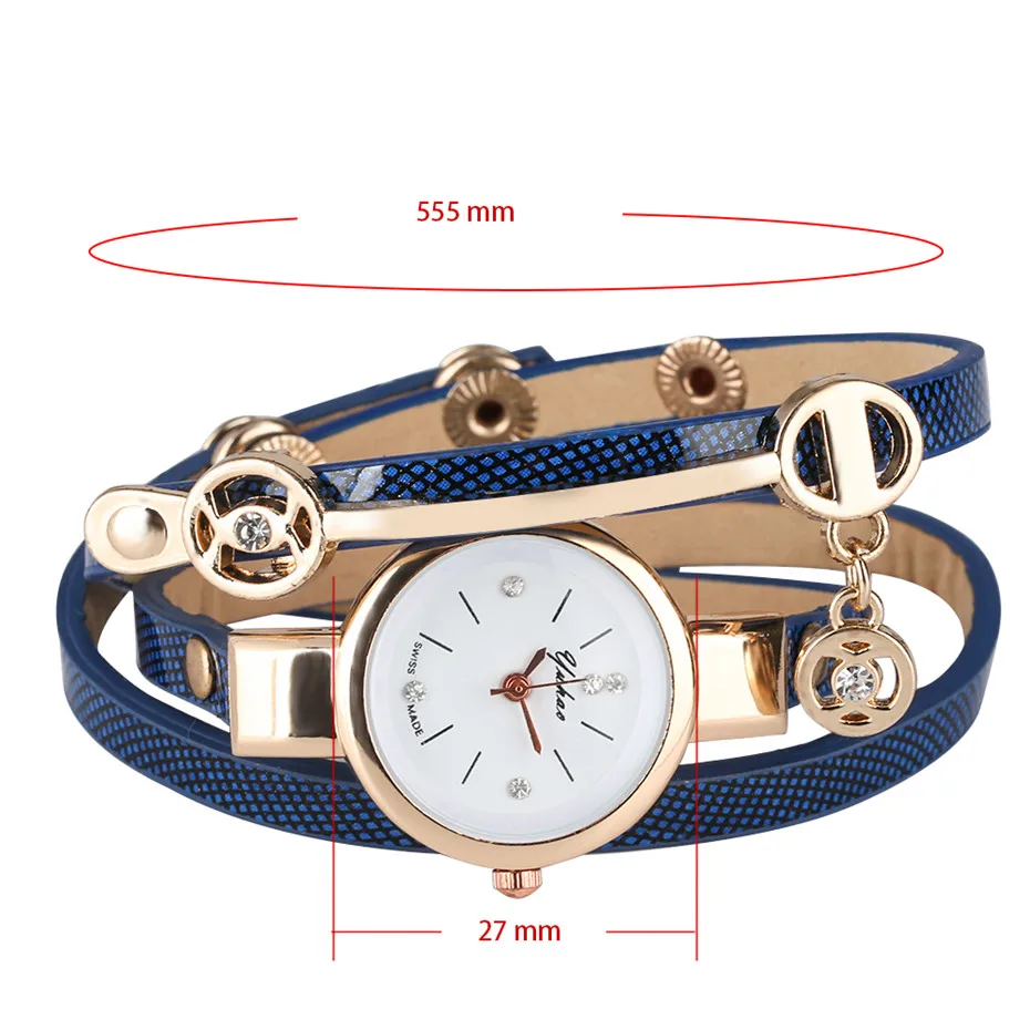 Стильные женские кварцевые часы с браслетом часы кожаный браслет с кружевом повседневные Элегантные часы для женщин reloj femenino