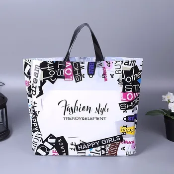 

50pcs Plastic Handle Bag Thicken Fashion Shopping Bag