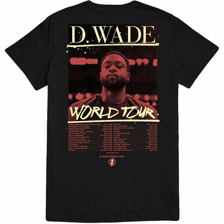 

DPOY brand design Miami Dwyane wade world tour Quick Dry T-Shirts Basketball training Running Fit Tops Sport Men 's Fitness