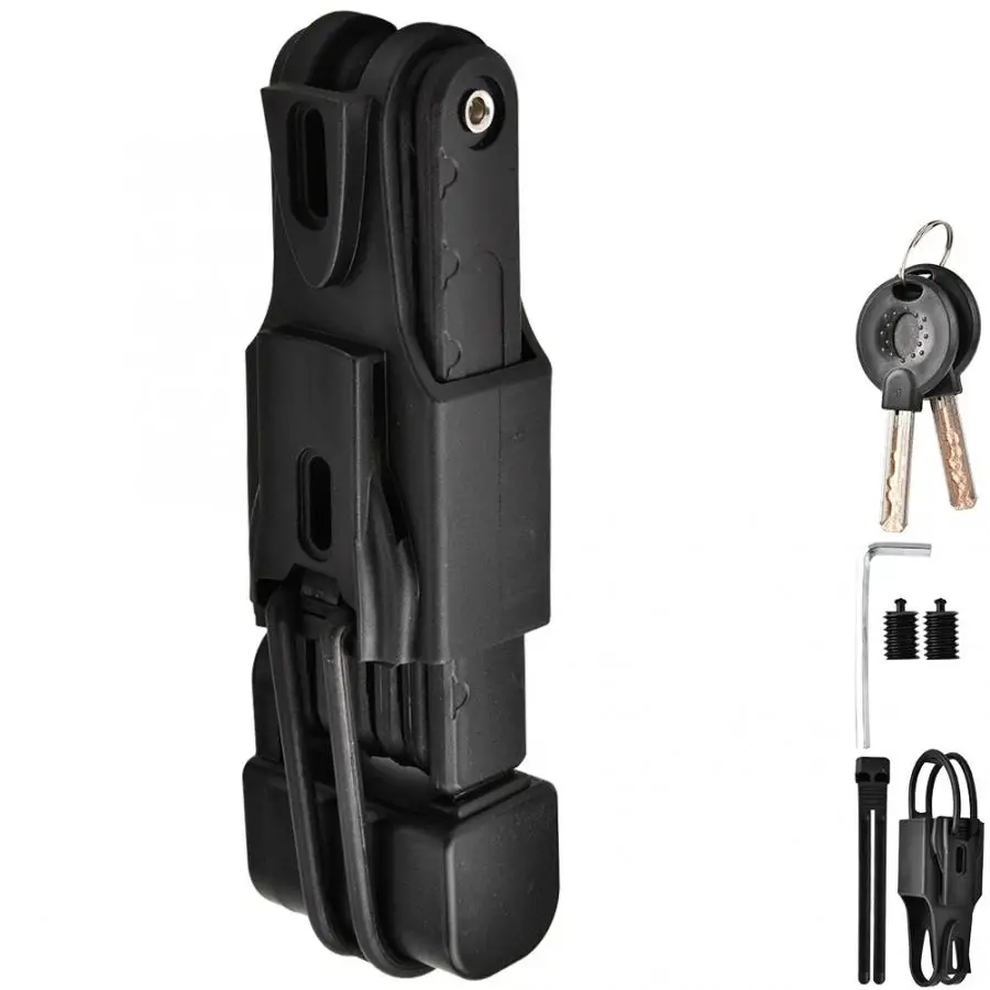 

Fingerprint Lock Cerradura Inteligente 6 Link Combination Bicycle Folding Lock Anti-theft Chain Lock Black Cerradura