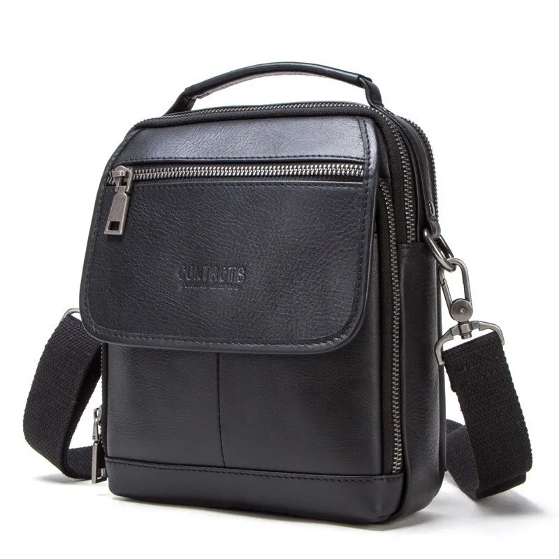 

Man Flap Male Bag Genuine Leather Business Crossbody Bag iPad Mens Messenger Bag Casual bolsas male Phone Pocket