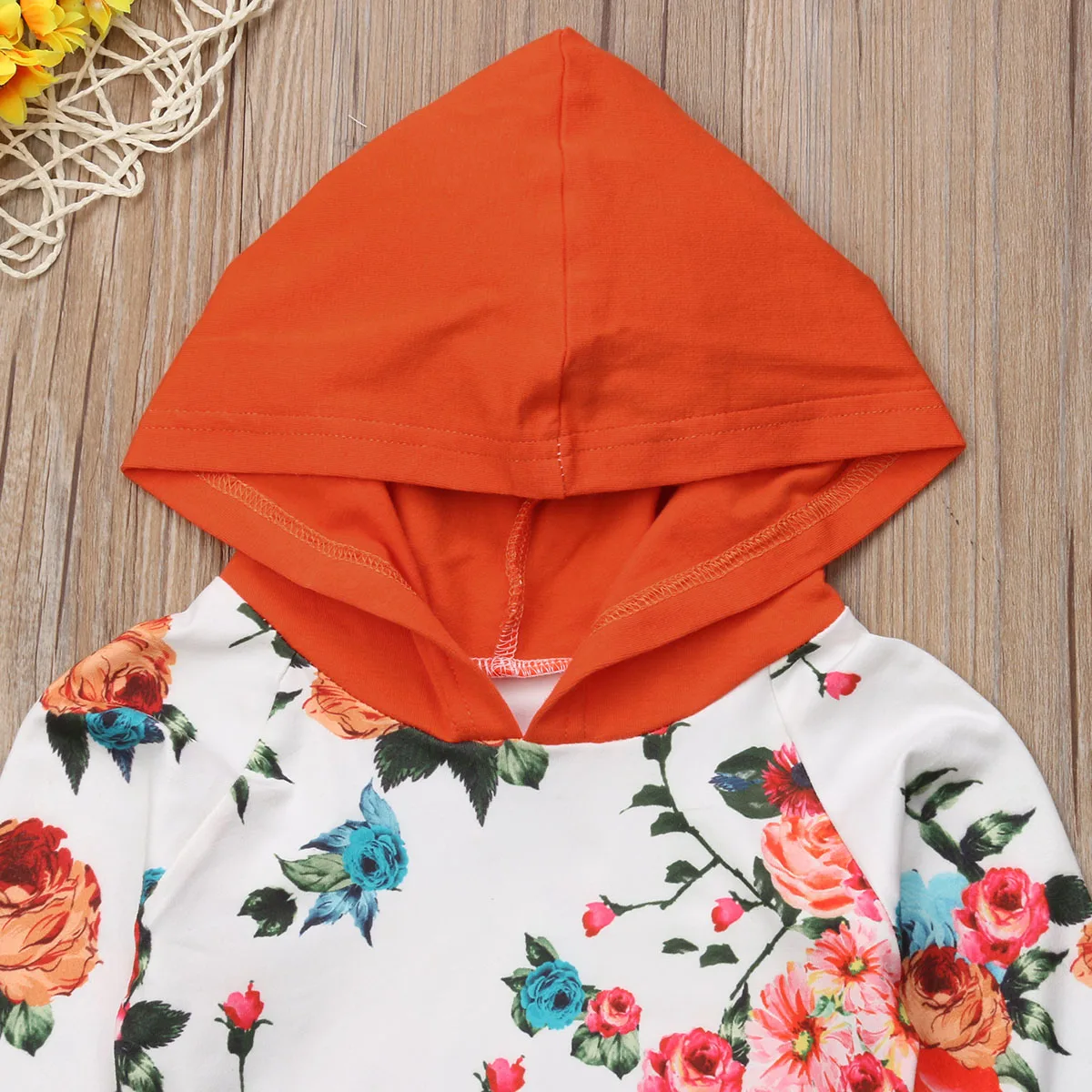 Pudcoco/Новинка; брендовая одежда для маленьких девочек; теплые штаны в полоску с капюшоном и цветочным принтом; От 0 до 3 лет