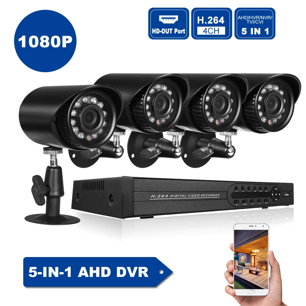 

4CH 1080P Digital Video Recorder for Outdoor/Indoor Phone APP Motion Detection for CCTV Surveillance DVR Security System
