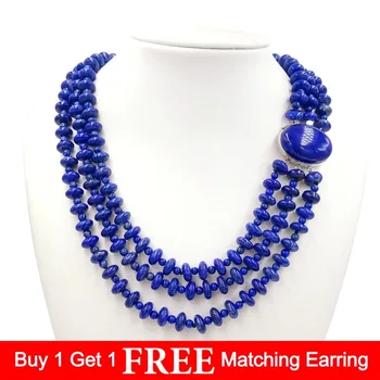 

Lii Ji Gemstone Natural Lapis Lazuli 925 Sterling Silver Pendant Clasp Fine Necklace
