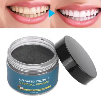 

60g Natural Coconut Shell Activated Charcoal Teeth Whitening Powder Tea Coffee Stain Remover Tooth Whitening for Oral Care