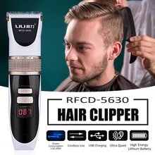 Электрическая машинка для стрижки волос с ЖК-дисплеем, керамическое лезвие, острые Инструменты для укладки волос, парикмахерские Детские мужские аксессуары для укладки 110-240 В