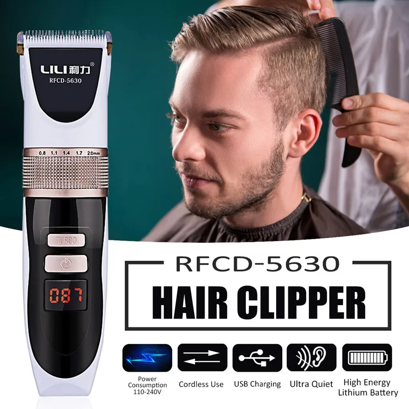 

Electric Hair Clipper LCD Display Ceramic Blade Sharp Styling Tools Barber Child Men 110-240V Styling Accessories