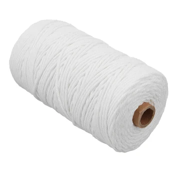 

3mm*200m Beige/White Cotton Twisted Cord Rope Crafts Macrame Artisan String Hot Tapestry Dream Catchers DIY Handmade Cotton Rope