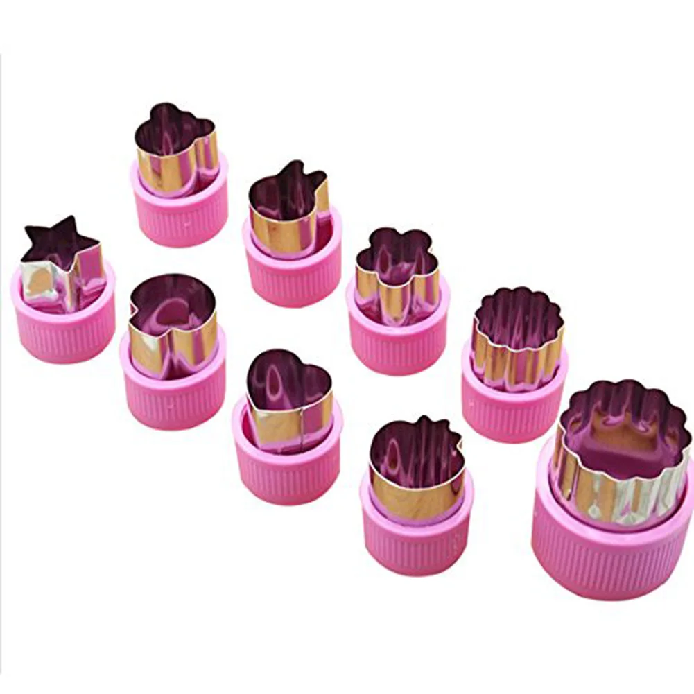 

9Pcs Rice Fruit Vegetable Cutter Mold Cartoon Cutter Mold Flowers Cake Cookie Biscuit Cutting Shape Tools Fondant Pastry Mould