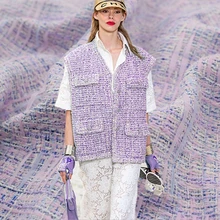 Горячая Распродажа светильник фиолетовая пряжа окрашенная твидовая ткань для платья пальто telas por metro tissu tissus bazin riche getzner шитье tecido DIY