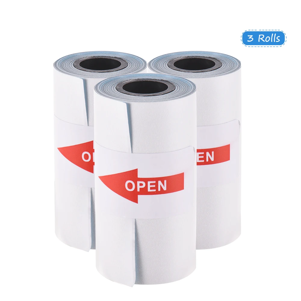 

Sticker Paper Roll Direct Thermal Paper with Self-adhesive for PeriPage A6/ PAPERANG P1/P2 Mini Photo Printer 3 Rolls