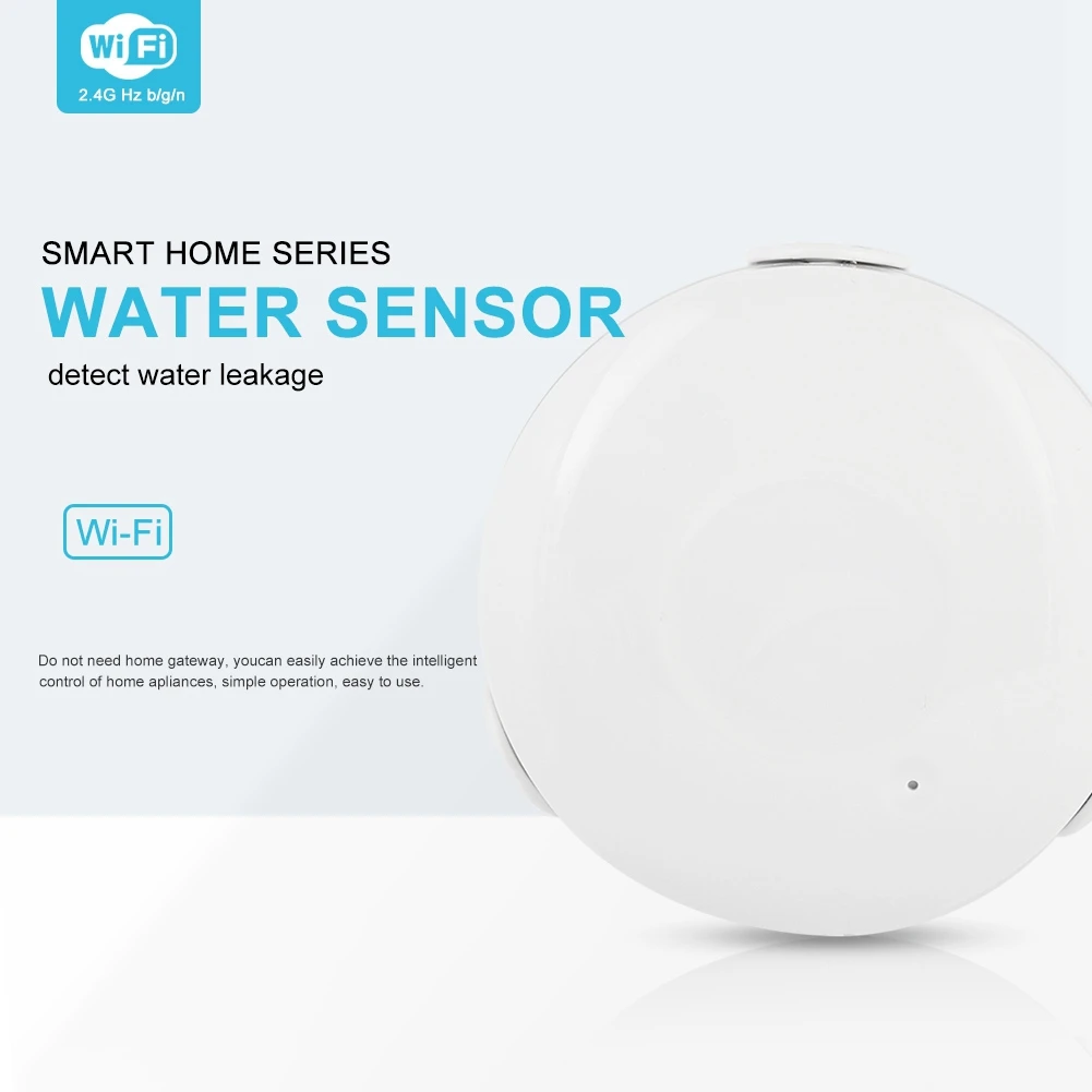 

WiFi Wireless Smart Water Leakage Sensor Flood Leak Detector Alarm Alert Home Security 2019 New ABS Plastics