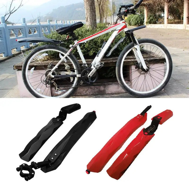 

Telescopic Folding Bicycle Fenders MTB Front Rear Mudguards Quick Release Bike Fender With Taillight Cycling Parts