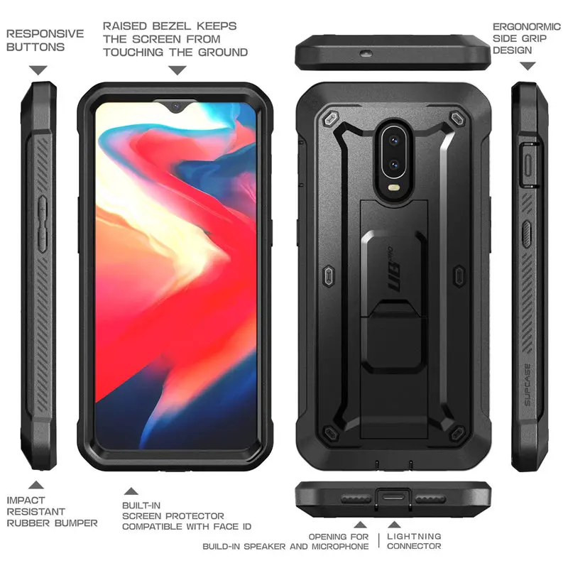 Для One Plus 6T чехол SUP чехол UB Pro Heavy Duty полноразмерный прочная кобура Peotective Чехол со встроенной Экран протектор и подставки