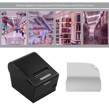 

Desktop Themal Printer 80mm USB Thermal Print Paper Automatic Paper Cutting Function Receipt Printers Multiple Interface