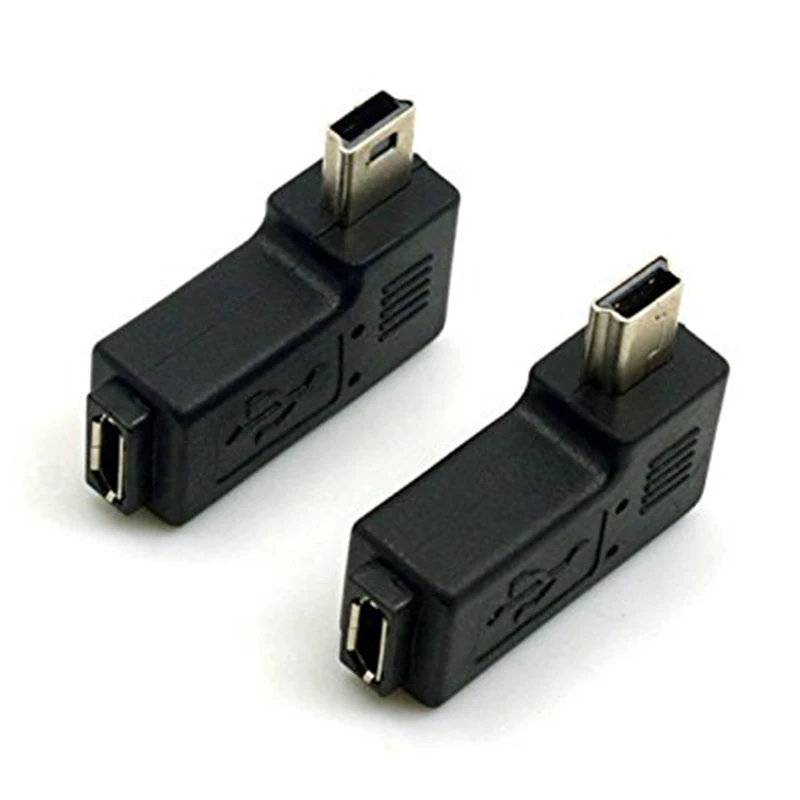 2 шт. 90 градусов левый и правый угловой мини USB 5pin мужчина к Micro Женский