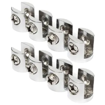 

Promotion! 8 Pieces Glass bottom support shelf holder 6-8mm Silver Zinc Alloy