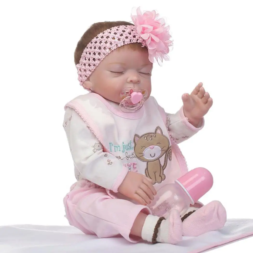 

Baby 2 Pink Playmate With Doll Realistic Kids Eyes 4Years Clothes Closed Soft Unisex Gift Reborn Collectibles Silicone