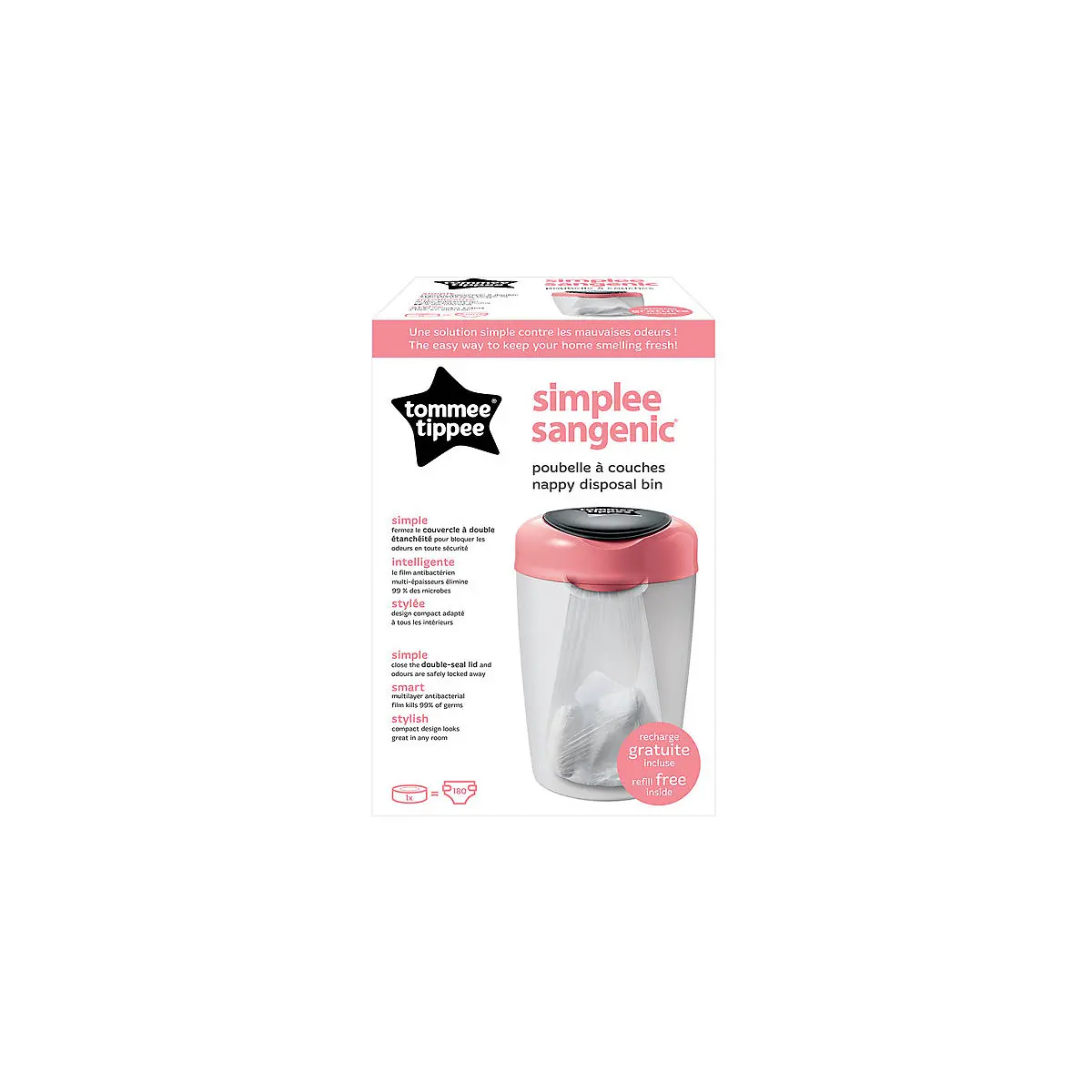 Утилизатор Tommee Tippee Simplee, розовый