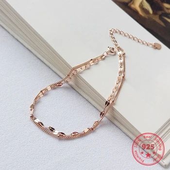 

Delicate Wholesale Japan Korea Style 925 Sterling Silver Fashion Sweet Beautiful Rose Gold Bracelets Women Jewelry