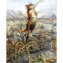 Фото на заказ! Алмазная вышивка с котом на дереве Diy 5D картины для алмазной вышивки по номерам вышивка бисером рисунки рукодельные