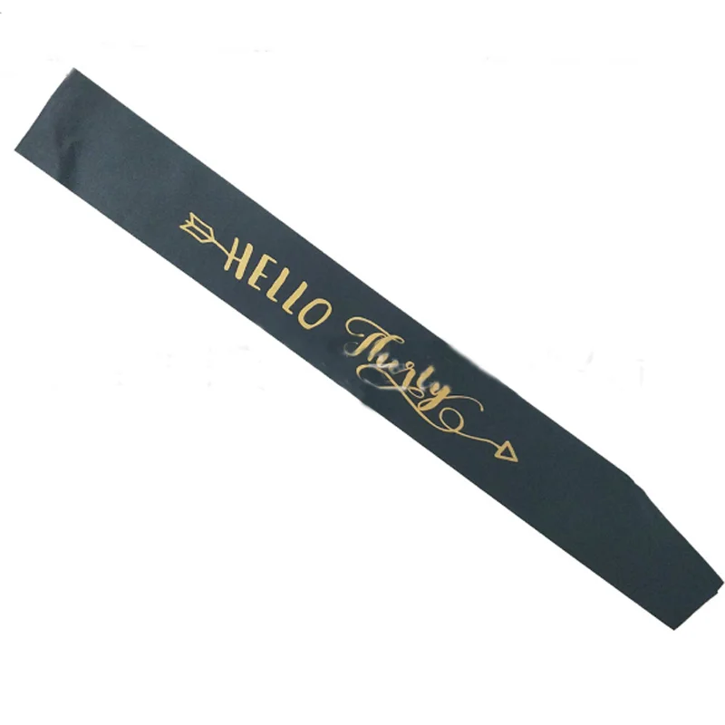 

1 pcs Creative Hello Thirty Sash Anniversary Adult 30th Birthday Party Decoration Sash Party Favor