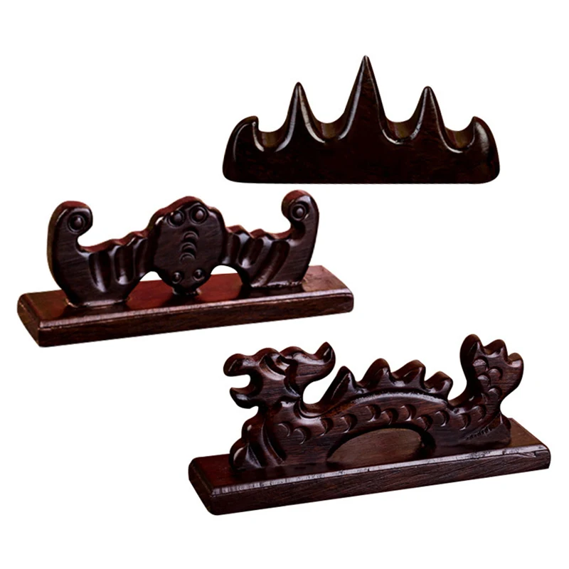 

New Chinese Wooden Paint Brush Pen Holder Stand Carved Style Desk Decoration writing brush holder