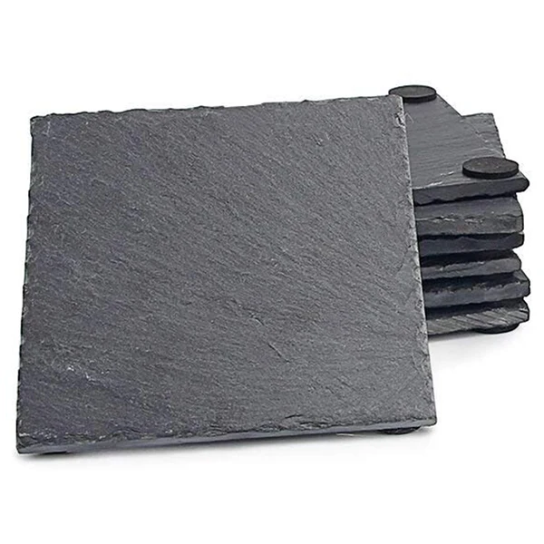Подставки Slate с квадратными подставками (набор из 8 квадратные черные)|Столовые