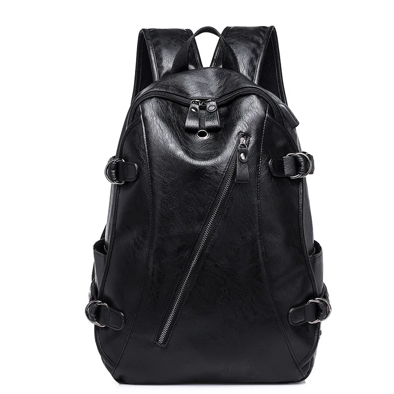 

New Men leather anti theft laptop Backpack school Outdoors Leisure Usb Charge Both Shoulder Package Male Bag mochila hombre gift