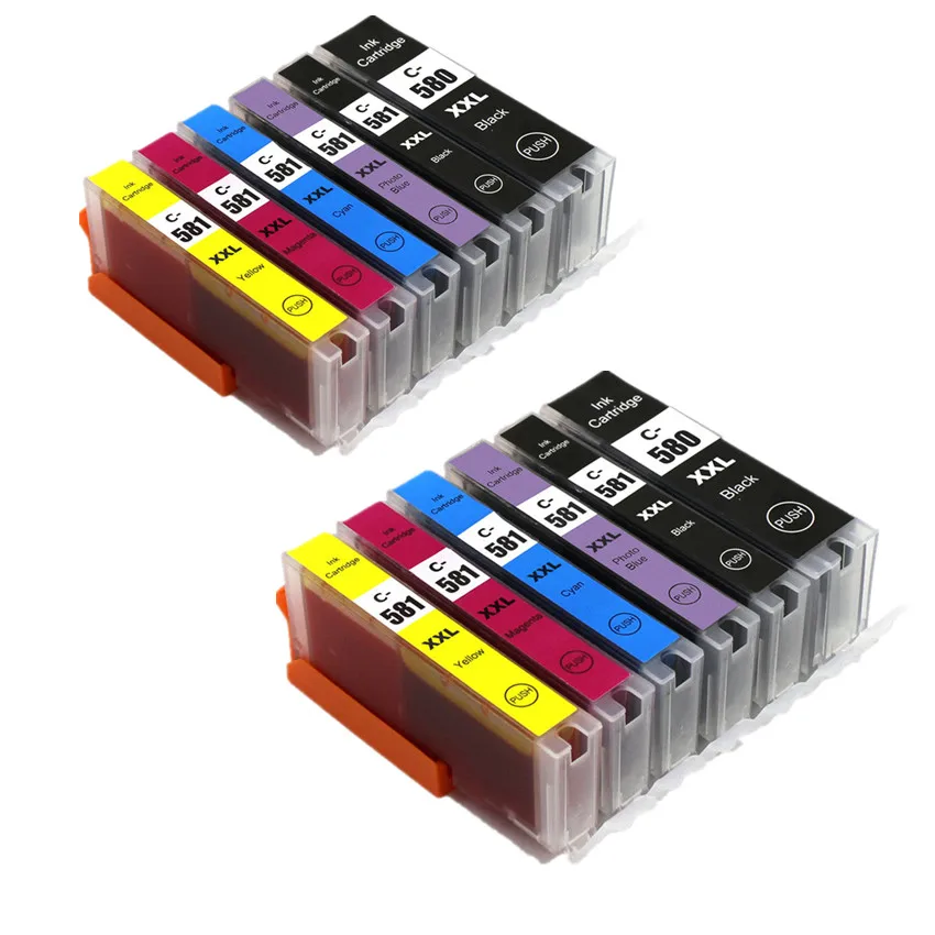 12 шт. совместимый PGI 580 CLI 581 XL чернильный картридж для CANON TR7550 TR8550 TS6150 TS6151 TS8150 TS8151
