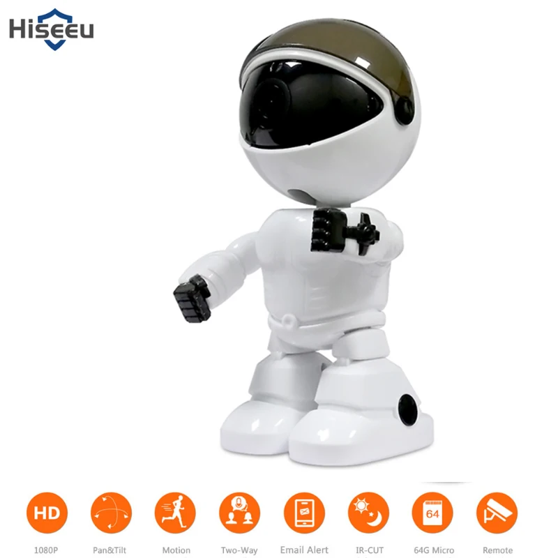 

Hiseeu 2MP HD Wireless 1080P IP Camera Wifi Robot Camera Security Wifi Night Vision Camera Network Baby Monitor CCTV 2 Way Audio