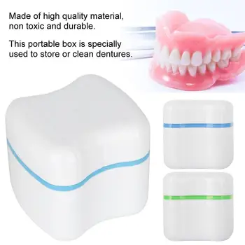 

3 Colors Denture False Teeth Storage Box Case With Filter Screen Dental Appliance v