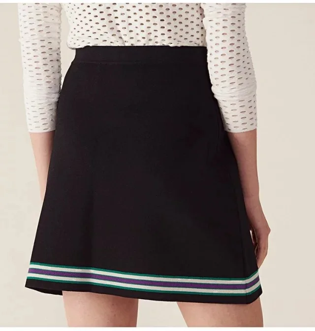 

2019 Spring and Summer Contrast Color Irregular High Waist Knit Skirt